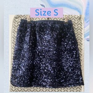 New With Tag Dwirapal Navy Blue Sequin Skirt Size S